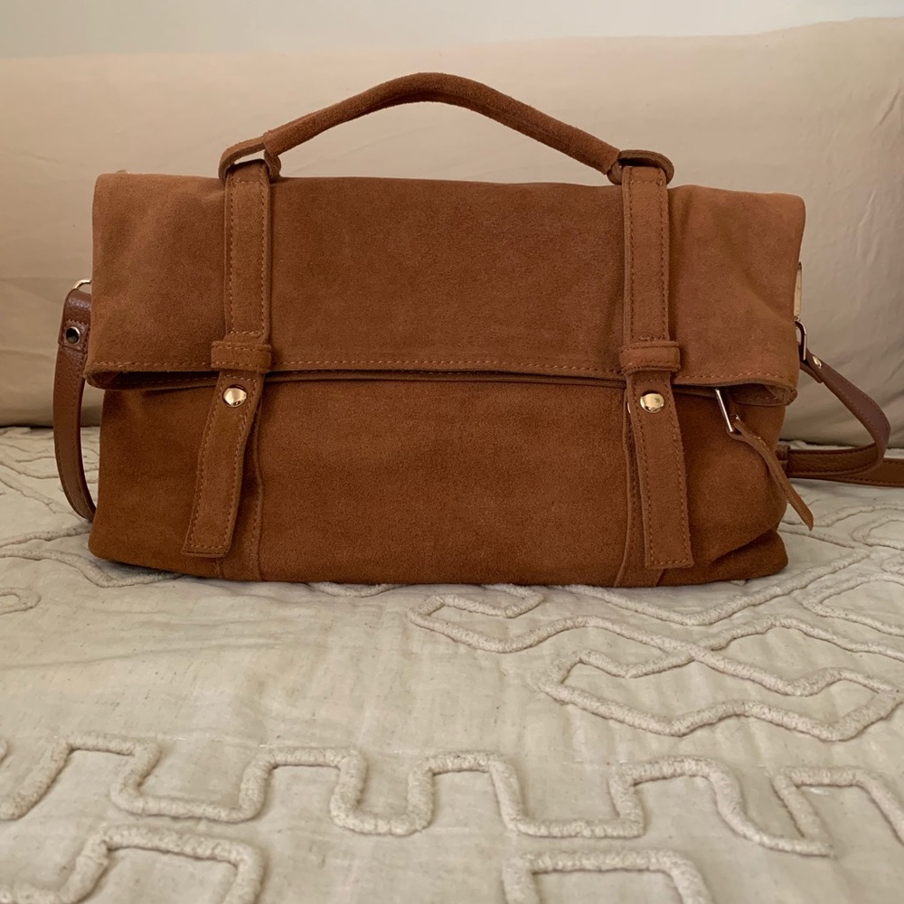 Faux Suede/Leather Purse
